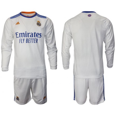 Billiga Fotbollströjor Real Madrid Barn Hemma tröja 2021/22 Långärmad
